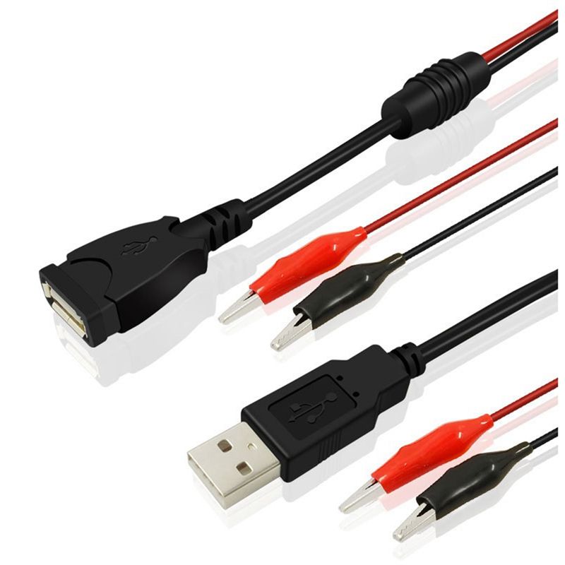 Usb Ammeter Tester - A01E-2Pcs Pinze a Coccodrillo USB con