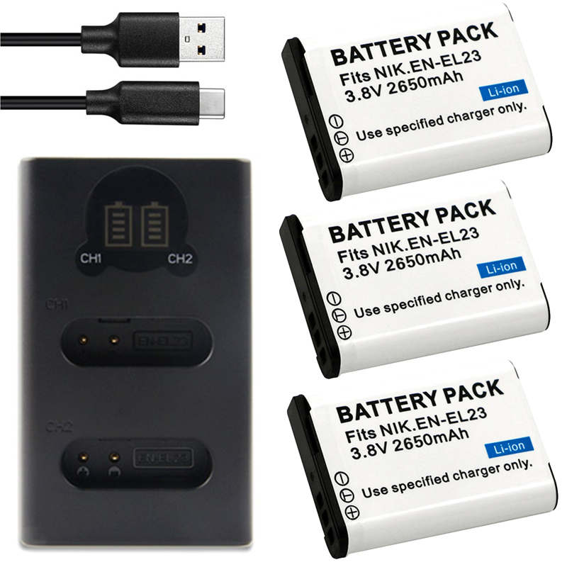 Nikon Camera D3500 - Batteria 2650mah EN-EL23 ENEL23 EN EL23