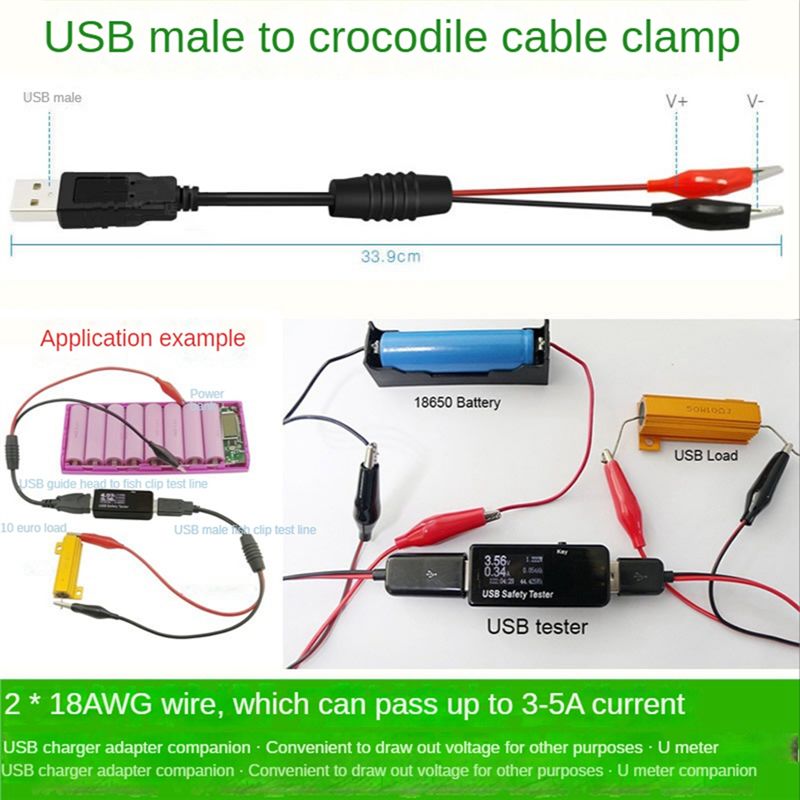 A01E-2Pcs Pinze a Coccodrillo  - Usb Ammeter Tester recensione e prezzo