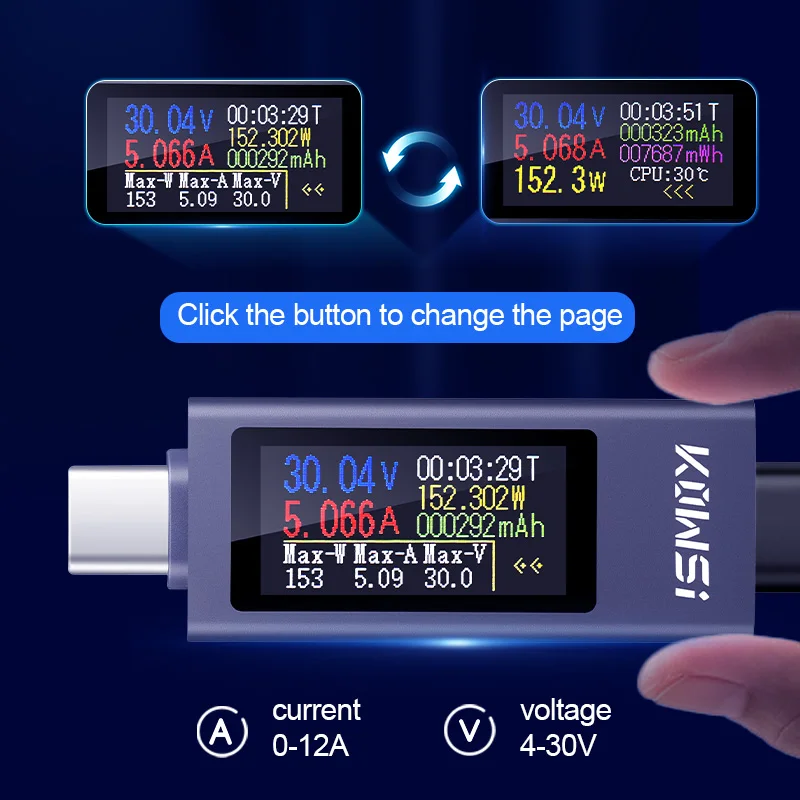 KWS-2302C Tipo-C USB Tester Di - Usb Ammeter Tester recensione e prezzo