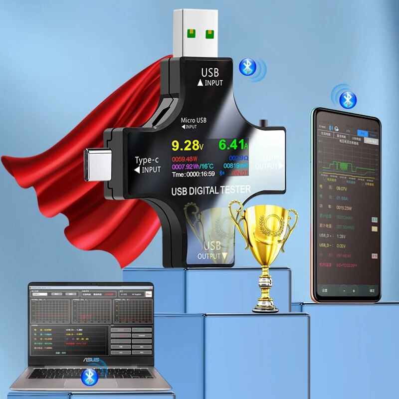 Tester USB DC Tipo-C PD Voltme - Usb Ammeter Tester recensione e prezzo