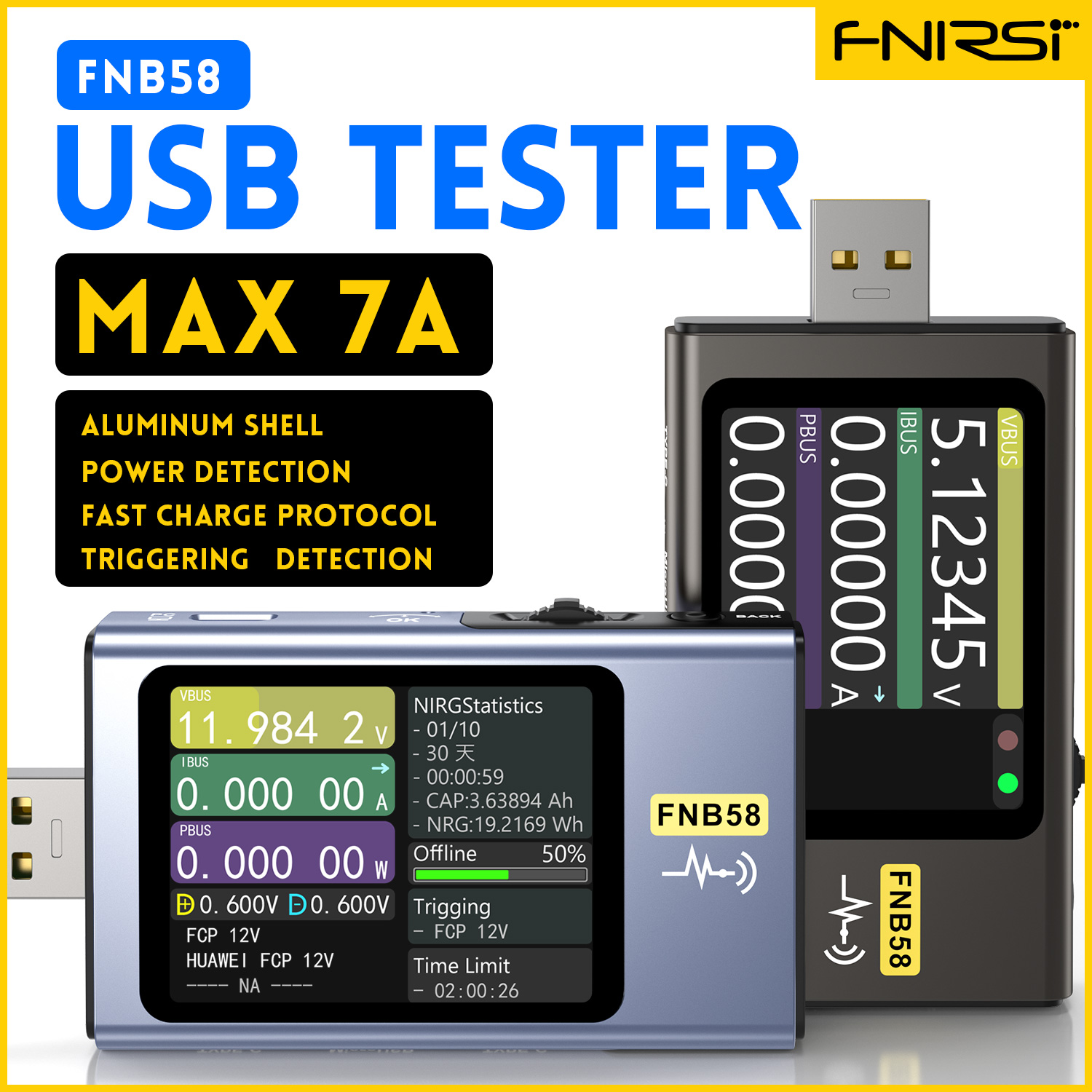FNIRSI-FNB58 Tester di tension - Usb Ammeter Tester recensione e prezzo